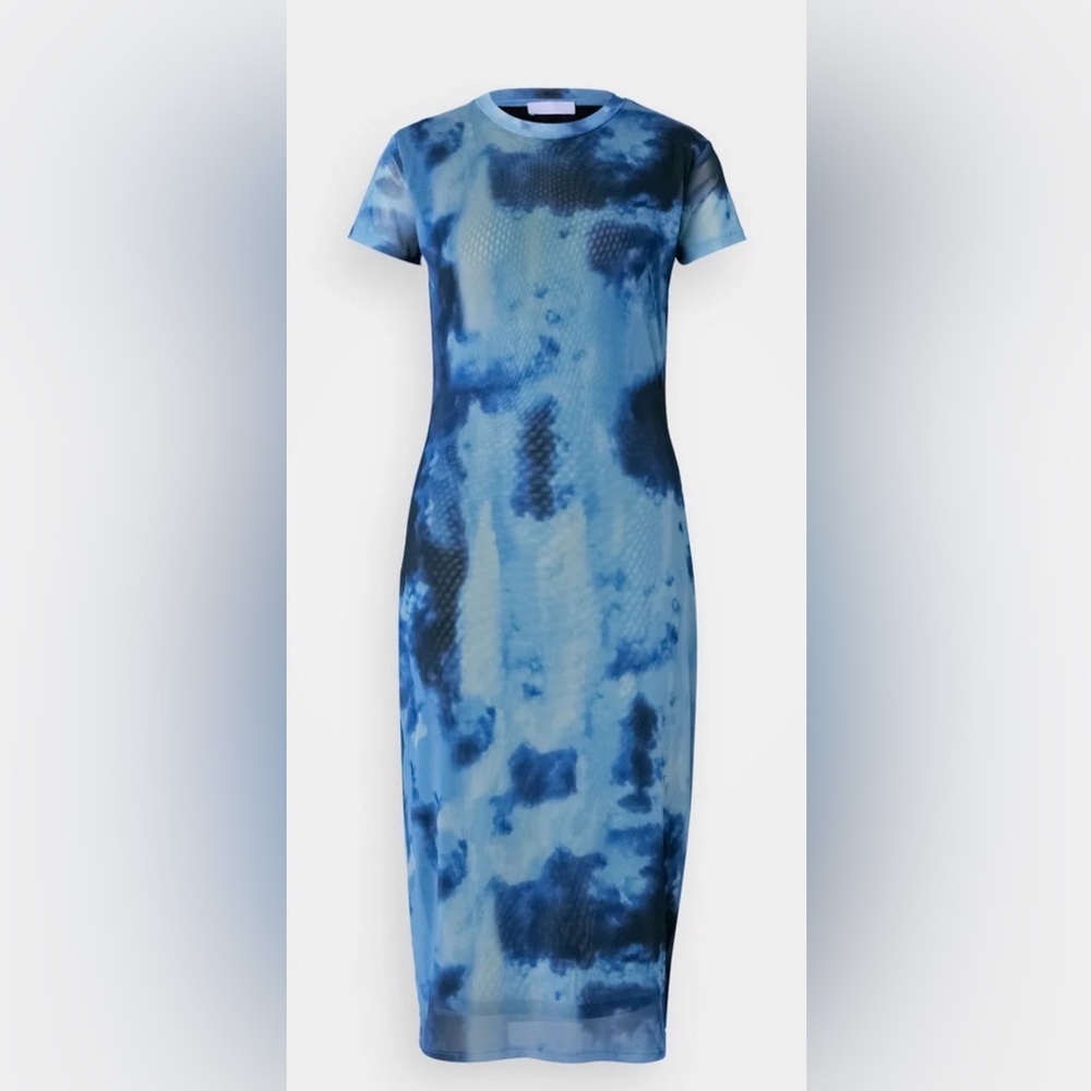 NWT 2nd day Blue Tie-Dye Midi Dress size M and L